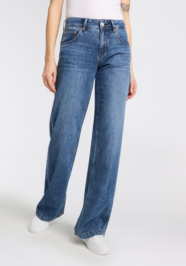 Herrlicher 5-pocket jeans Edna Denim Light met uitlopende pijpen - Foto 4