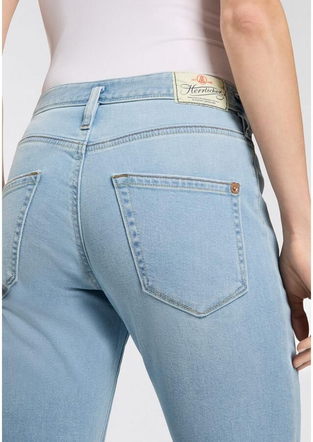 Herrlicher 7 8 jeans Shyra Cropped Denim Comfort met half blinde knoopsluiting