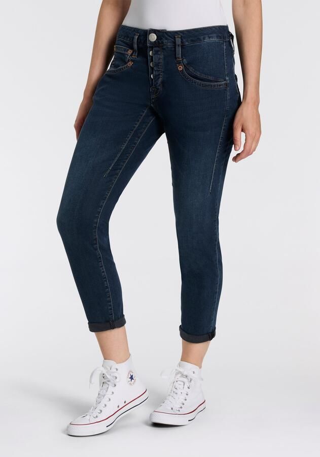 Herrlicher 7 8 jeans Shyra Cropped Denim Stretch met half blinde knoopsluiting - Foto 2