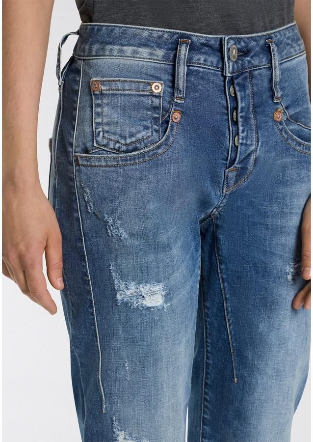Herrlicher Boyfriendjeans Shyra Tap Denim met half blinde knoopsluiting