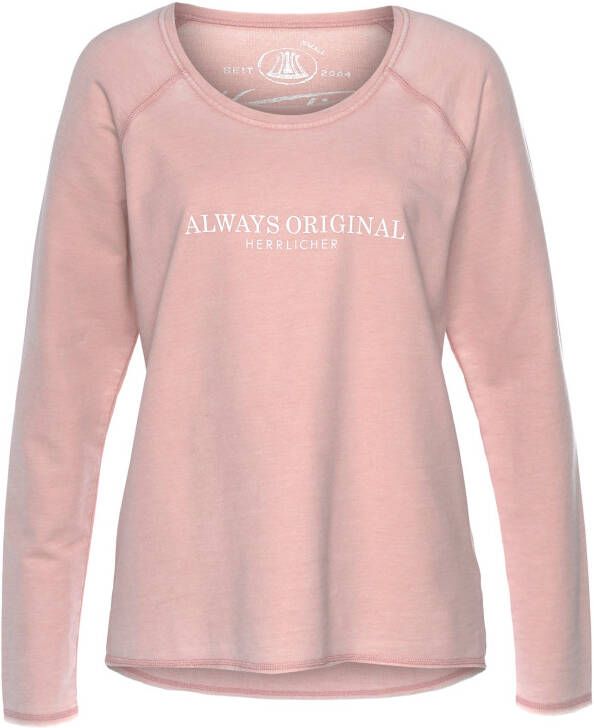 Herrlicher Sweatshirt FREYA SWEAT met een statement-print 'always original'