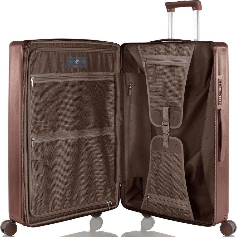 Heys Hardshell-trolley Earthtone verschillende maten en kleuren x Joachim Llambi reisbagage TSA-slot volumevergroting