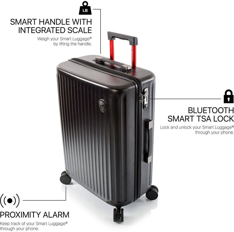 Heys Hardshell-trolley Smart Luggage in verschillende kleuren en maten x Joachim Llambi handbagage Smart Bagage met app-functie