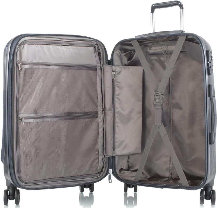 Heys Hardshell-trolley Vantage in verschillende kleuren en maten x Joachim Llambi reisbagage met voorkant toegang vak volumevergroting