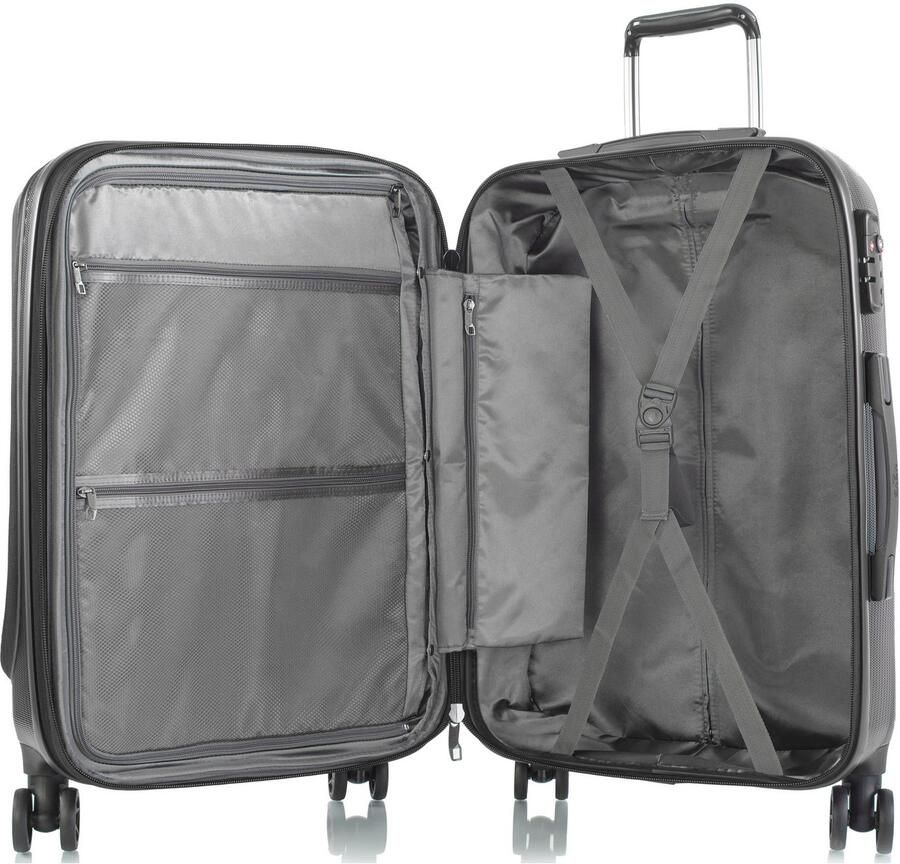Heys Hardshell-trolley Vantage in verschillende kleuren en maten x Joachim Llambi reisbagage met voorkant toegang vak volumevergroting