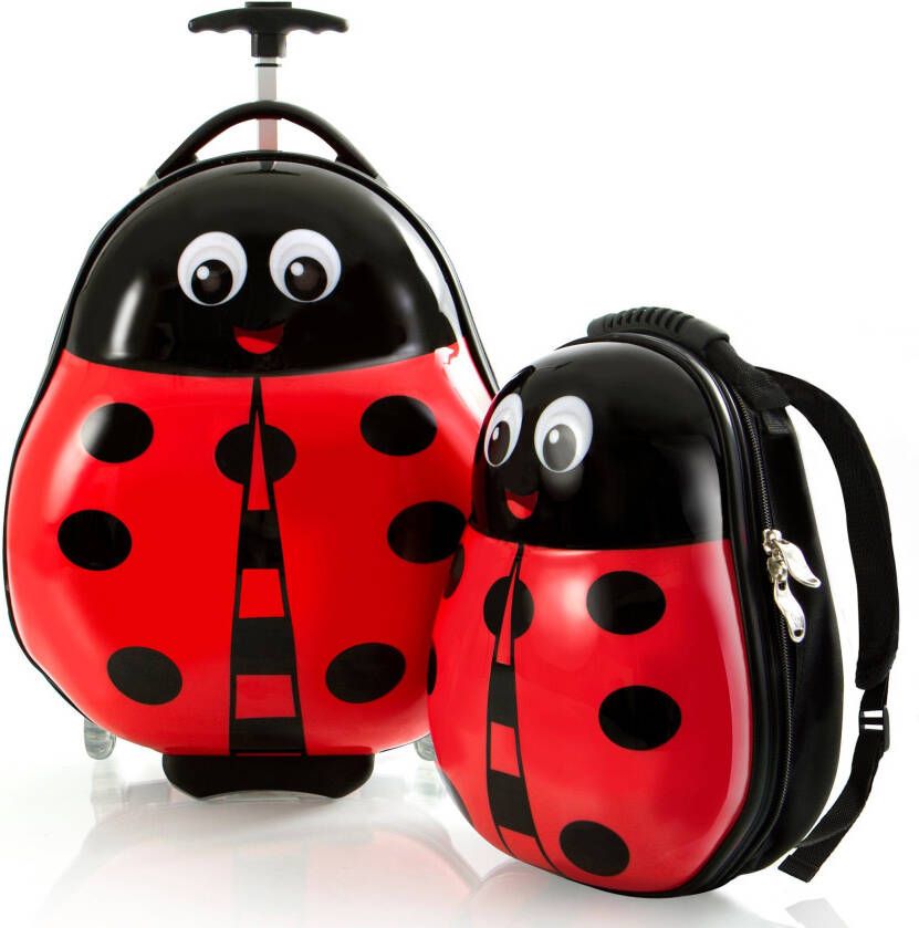 Heys Kinderkoffer Travel Tots lieveheersbeestje x Joachim Llambi kindertrolley kinder reisbagage (set 2 stuks)