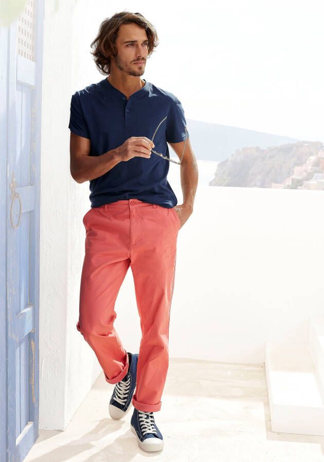H.I.S Chino Regular fit lange broek van elastische katoenkwaliteit