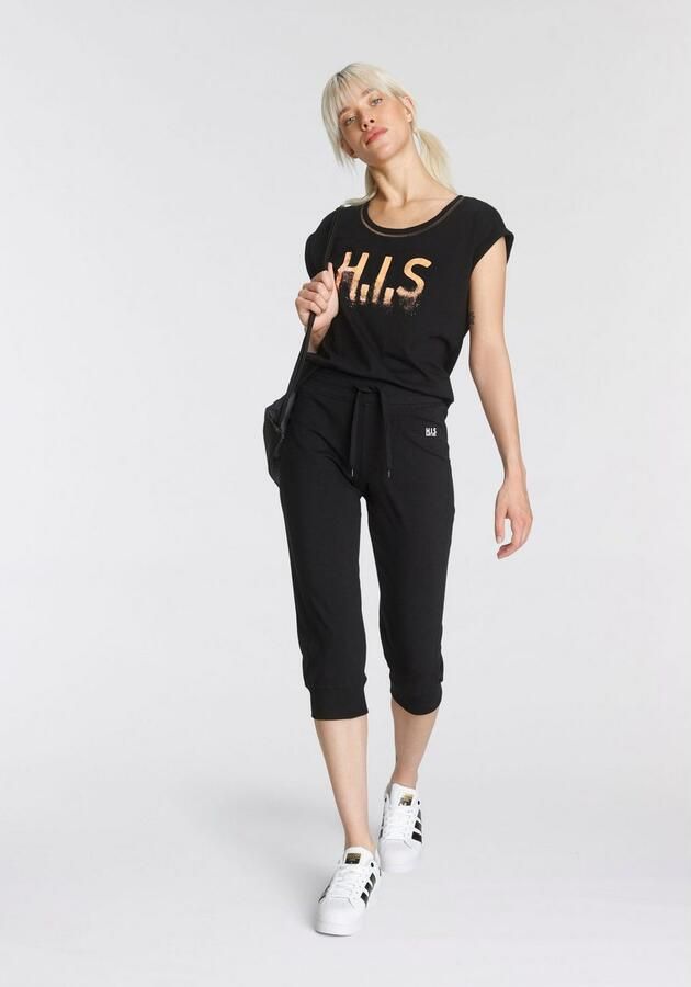 H.I.S 3 4-sweatbroek Vast sweatmateriaal met elastische band en trekkoord - Foto 4