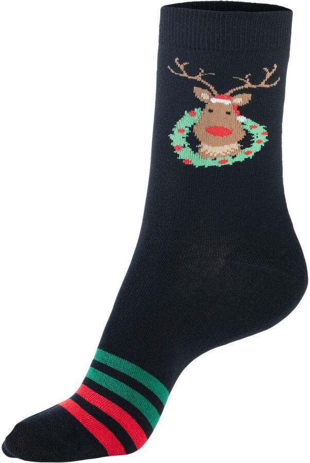 H.I.S Basic sokken Kerstsokken Kerstmis met kerstmotieven (set 3 paar) - Foto 5