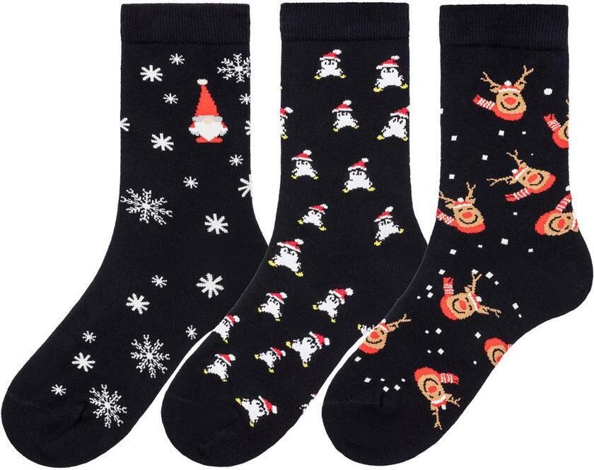 H.I.S Basic sokken Kerstsokken Kerstmis met kerstmotieven (set 3 paar) - Foto 3