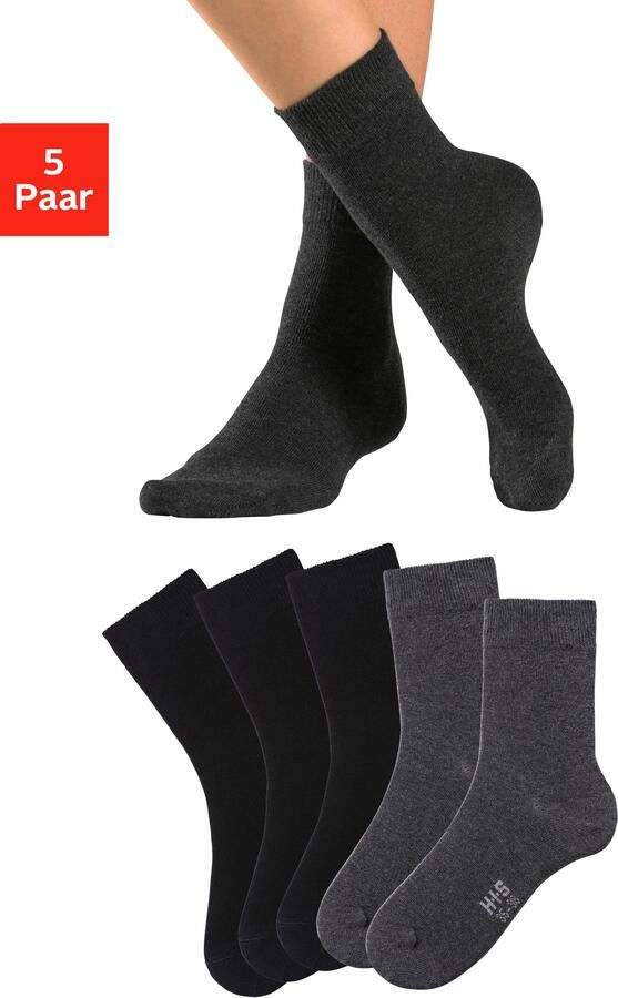 H.I.S Basic sokken met bijzonder zachte boord (set 5 paar) - Foto 11