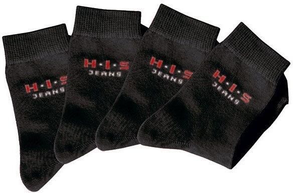 H.I.S Basic sokken met contrastkleurig logo (set 4 paar) - Foto 5