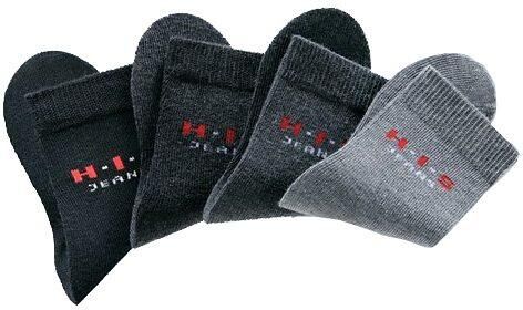H.I.S Basic sokken met contrastkleurig logo (set 4 paar) - Foto 2