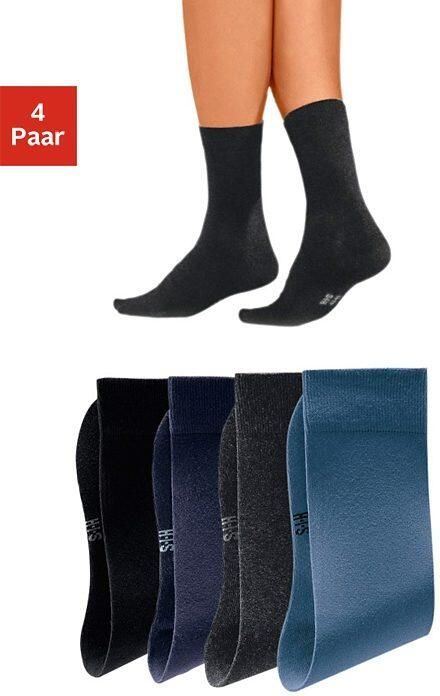 H.I.S Basic sokken met een hoog katoengehalte (set 4 paar) - Foto 4