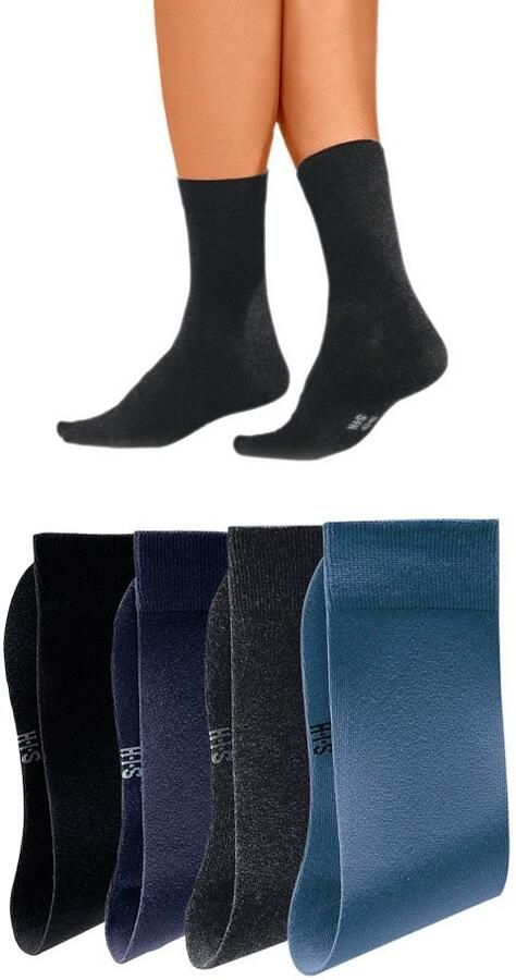 H.I.S Basic sokken met een hoog katoengehalte (set 4 paar) - Foto 3