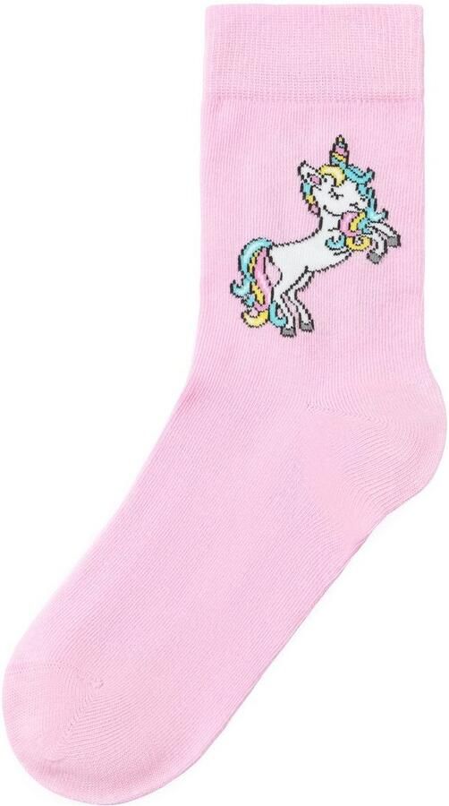 H.I.S Basic sokken met eenhoorn motieven (set 4 paar) - Foto 10