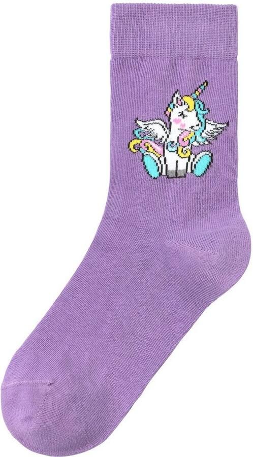H.I.S Basic sokken met eenhoorn motieven (set 4 paar) - Foto 11