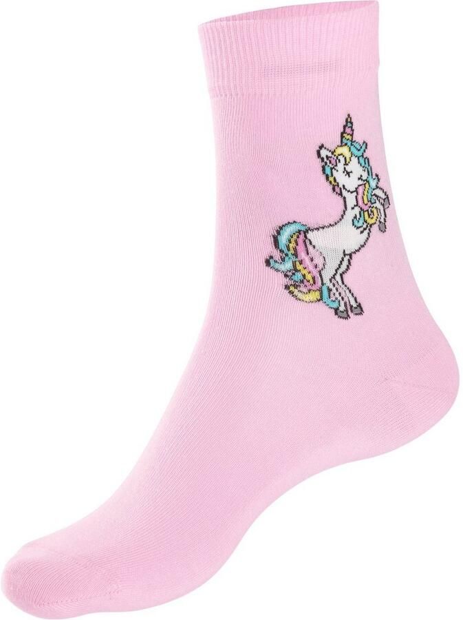 H.I.S Basic sokken met eenhoorn motieven (set 4 paar) - Foto 2