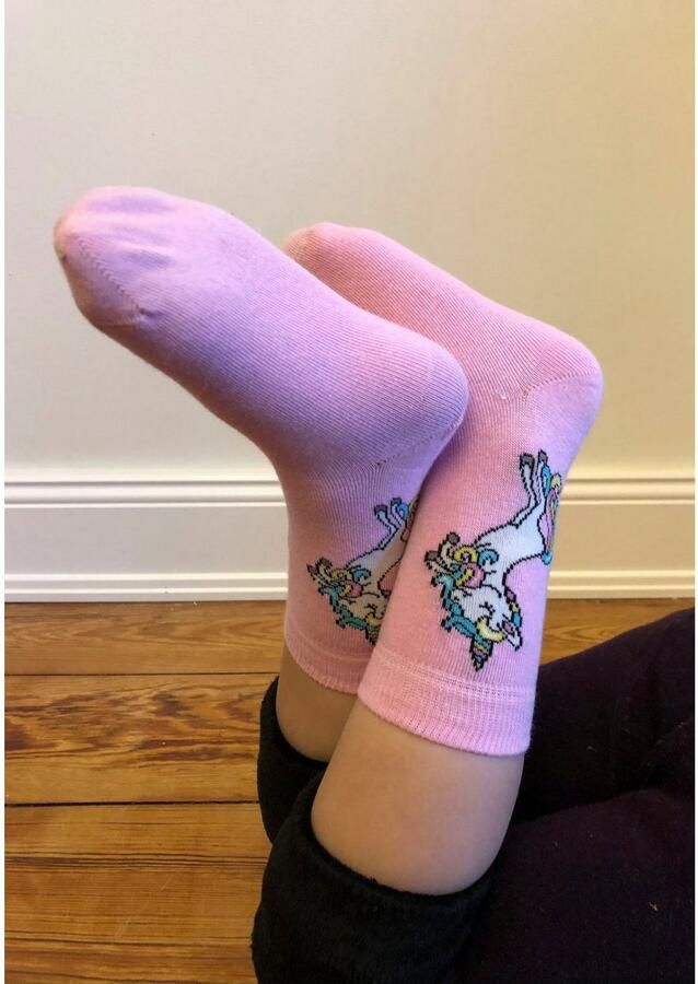 H.I.S Basic sokken met eenhoorn motieven (set 4 paar) - Foto 4