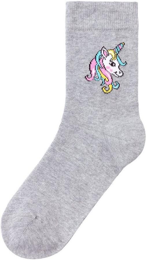 H.I.S Basic sokken met eenhoorn motieven (set 4 paar) - Foto 9