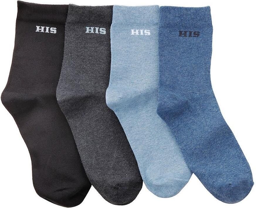 H.I.S Basic sokken met ingebreid logo (set 4 paar)