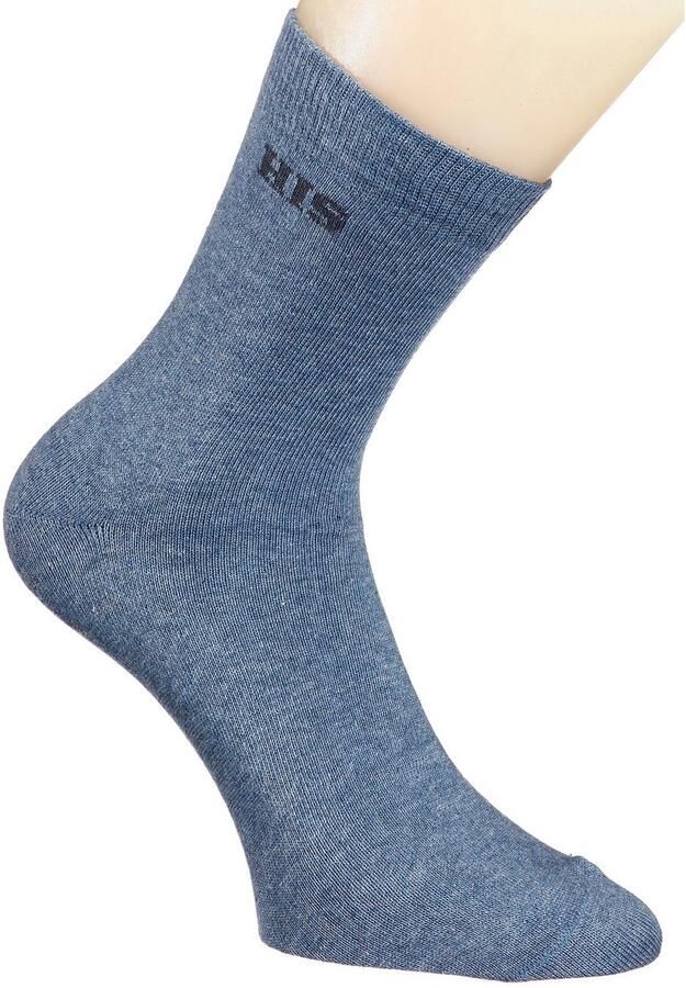 H.I.S Basic sokken met ingebreid logo (set 4 paar) - Foto 2