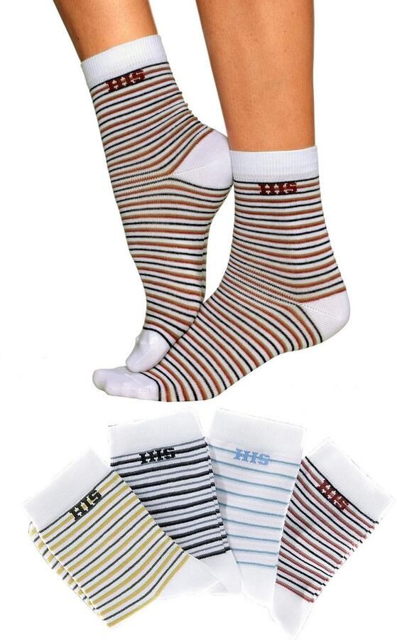 H.I.S Basic sokken met ingebreid logo (set 4 paar) - Foto 2