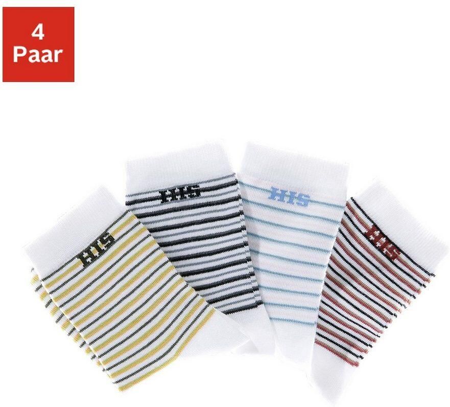 H.I.S Basic sokken met ingebreid logo (set 4 paar)