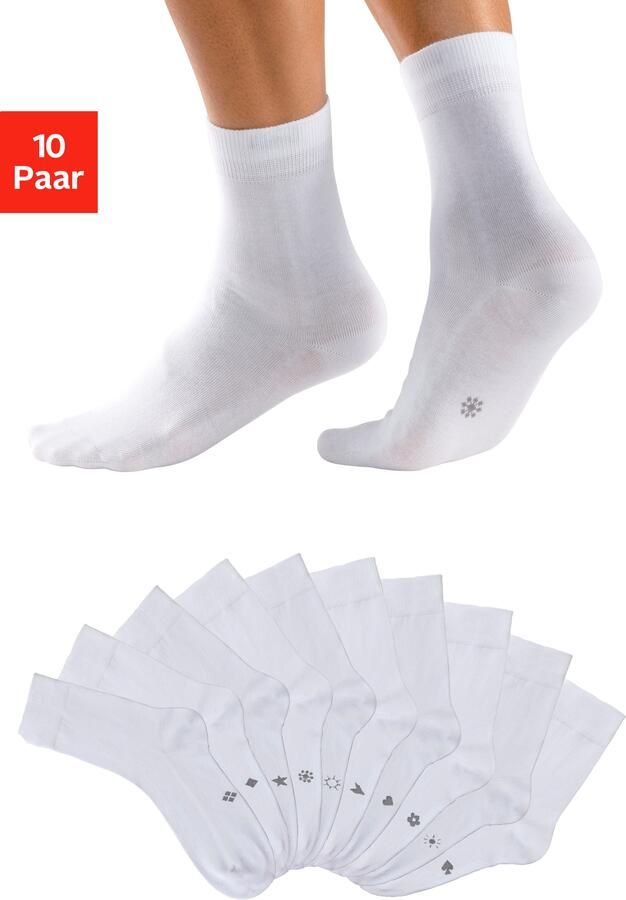 H.I.S Basic sokken met ingebreide symbolen (set 10 paar) - Foto 8