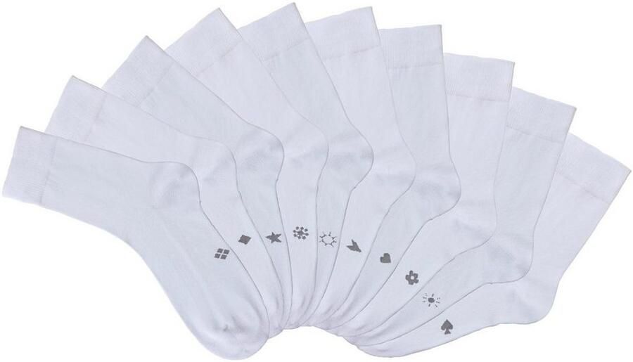 H.I.S Basic sokken met ingebreide symbolen (set 10 paar) - Foto 7