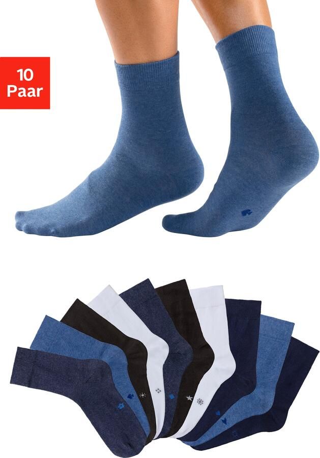 H.I.S Basic sokken met ingebreide symbolen (set 10 paar) - Foto 10