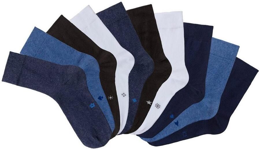 H.I.S Basic sokken met ingebreide symbolen (set 10 paar) - Foto 8