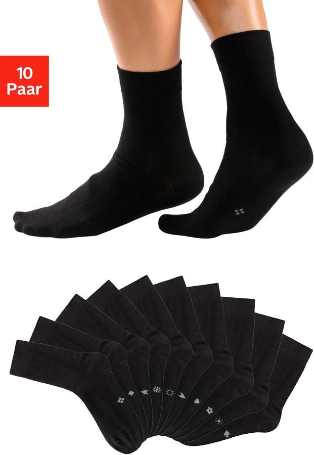 H.I.S Basic sokken met ingebreide symbolen (set 10 paar) - Foto 5