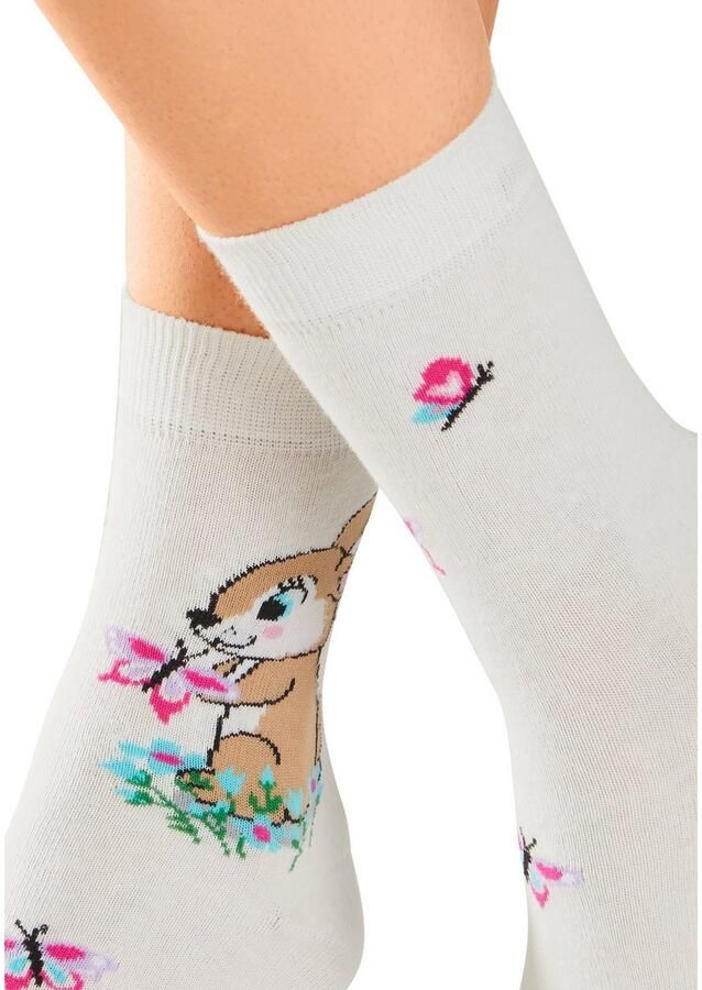 H.I.S Basic sokken met konijnenmotieven (set 5 paar)