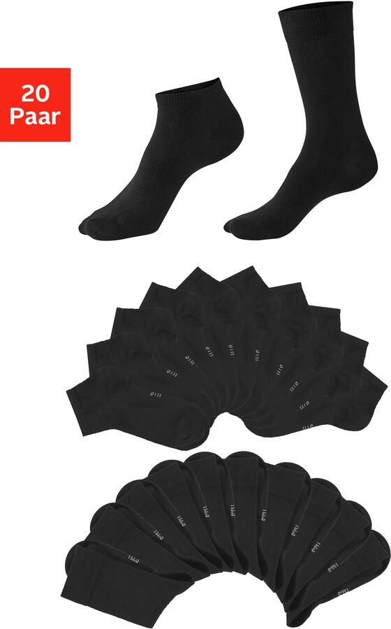 H.I.S Basic sokken twee lengtes in combipack (set 20 paar) - Foto 13