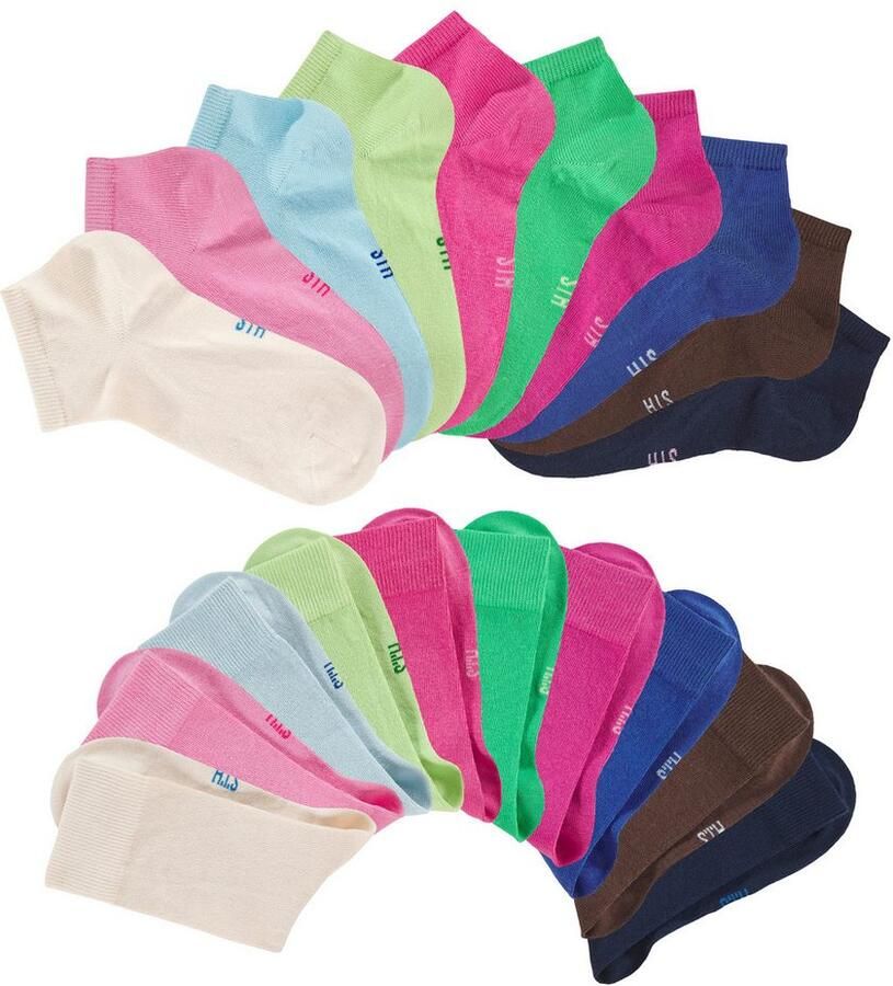 H.I.S Basic sokken twee lengtes in combipack (set 20 paar) - Foto 3