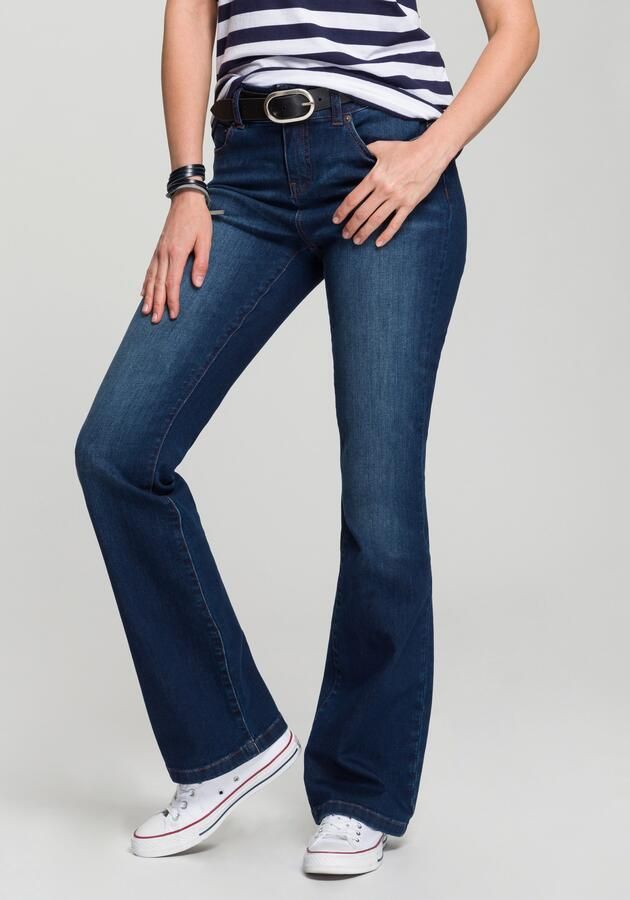 H.I.S Bootcut jeans High waist hoge taille bootcut met used-effecten ook in lange maten - Foto 9