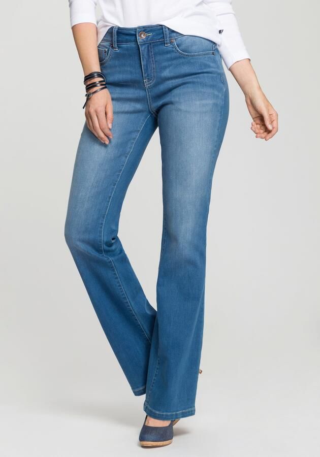 H.I.S Bootcut jeans High waist hoge taille bootcut met used-effecten ook in lange maten - Foto 7