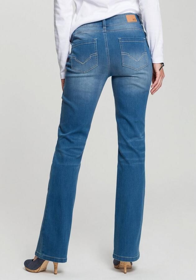H.I.S Bootcut jeans High waist hoge taille bootcut met used-effecten ook in lange maten - Foto 3