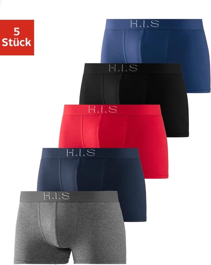 H.I.S Boxershort voor heren Logoweefband met 3D-effect (set 5 stuks) - Foto 8
