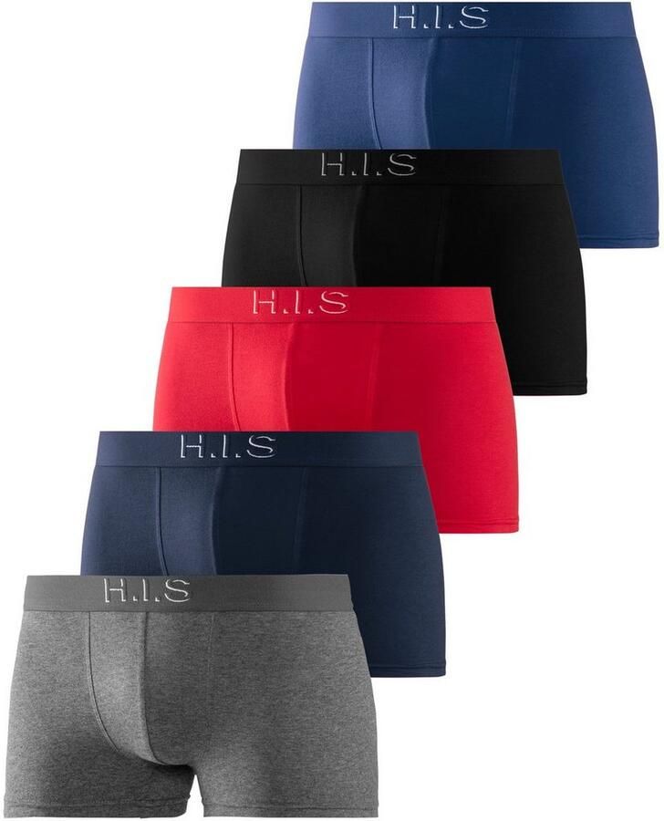 H.I.S Boxershort voor heren Logoweefband met 3D-effect (set 5 stuks) - Foto 2