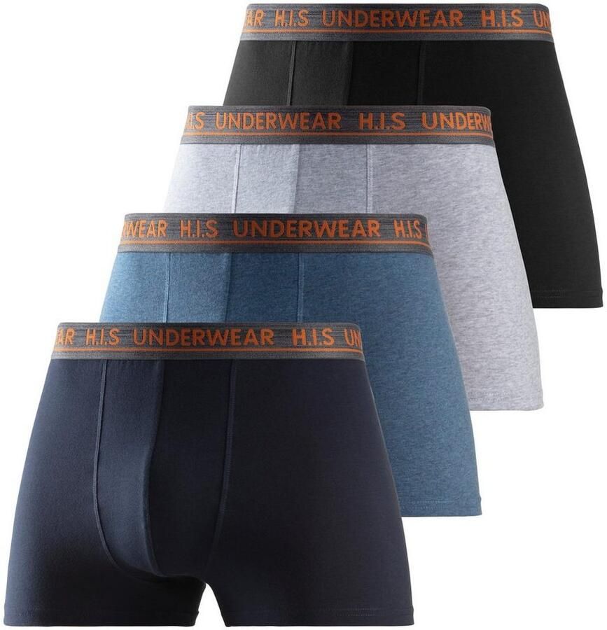 H.I.S Boxershort voor heren met comfortabele stretchband (set 4 stuks)