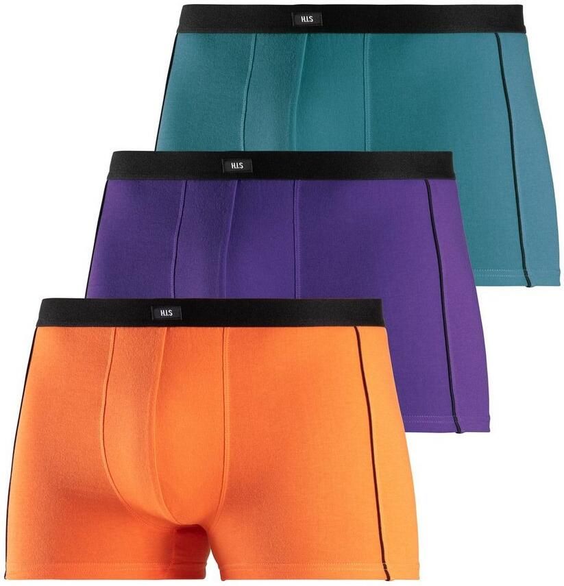 H.I.S Boxershort voor heren met smalle piping aan beide kanten opzij (set 3 stuks)