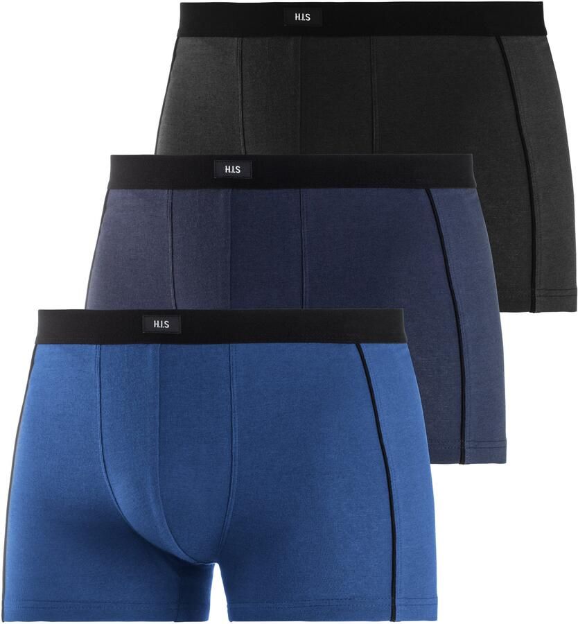 H.I.S Boxershort voor heren met smalle piping aan beide kanten opzij (set 3 stuks) - Foto 5