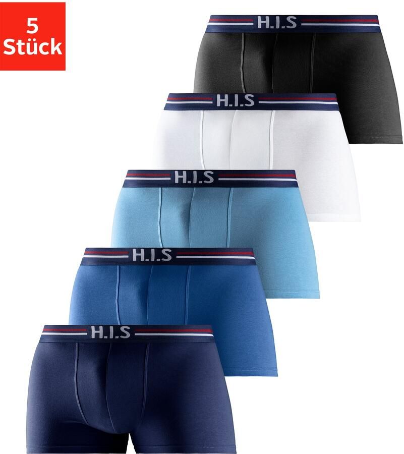 H.I.S Boxershort voor heren met strepen en logo in de band (set 5 stuks) - Foto 6