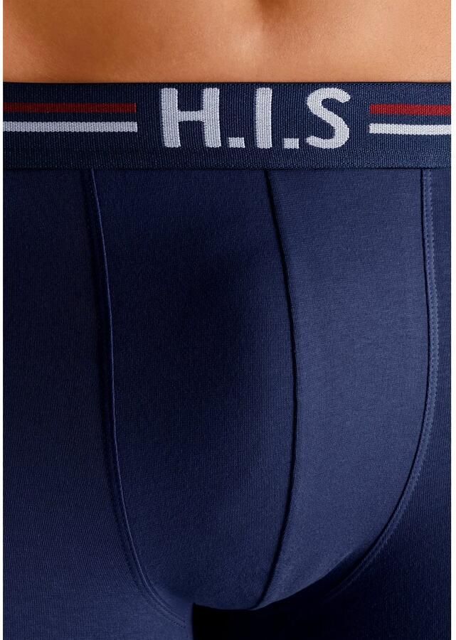 H.I.S Boxershort voor heren met strepen en logo in de band (set 5 stuks)