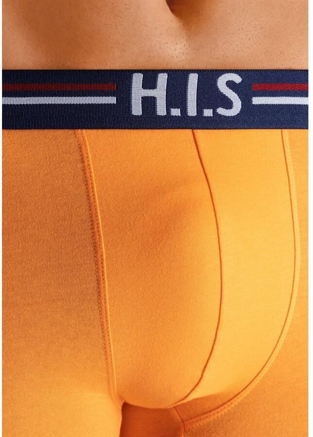 H.I.S Boxershort voor heren met strepen en logo in de band (set 5 stuks)