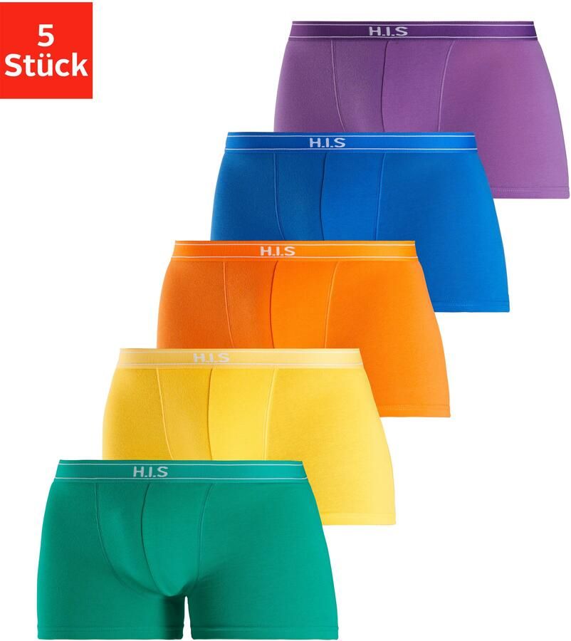 H.I.S Boxershort voor heren met strepen en logo op de band (set 5 stuks) - Foto 6