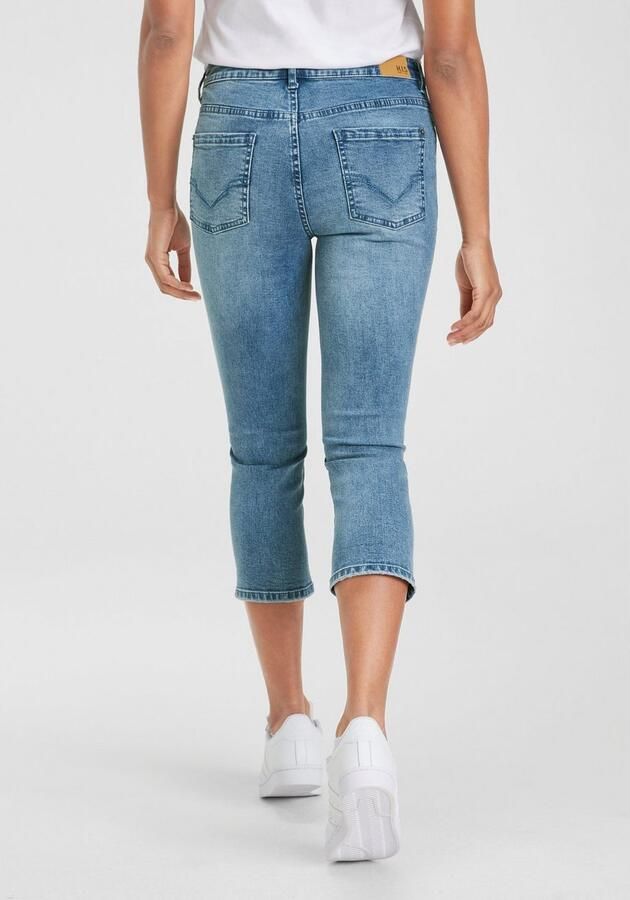 H.I.S Capri jeans smalle broekpasvorm opgerolde pijpafsluitingen hoge taille - Foto 2