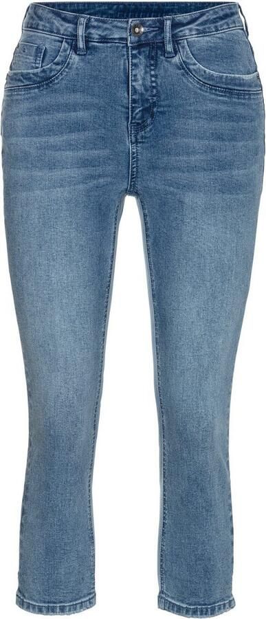 H.I.S Capri jeans smalle broekpasvorm opgerolde pijpafsluitingen hoge taille - Foto 6